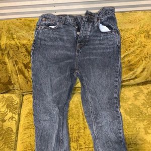 Black Straight Leg pants. WITH BROWN HEM.